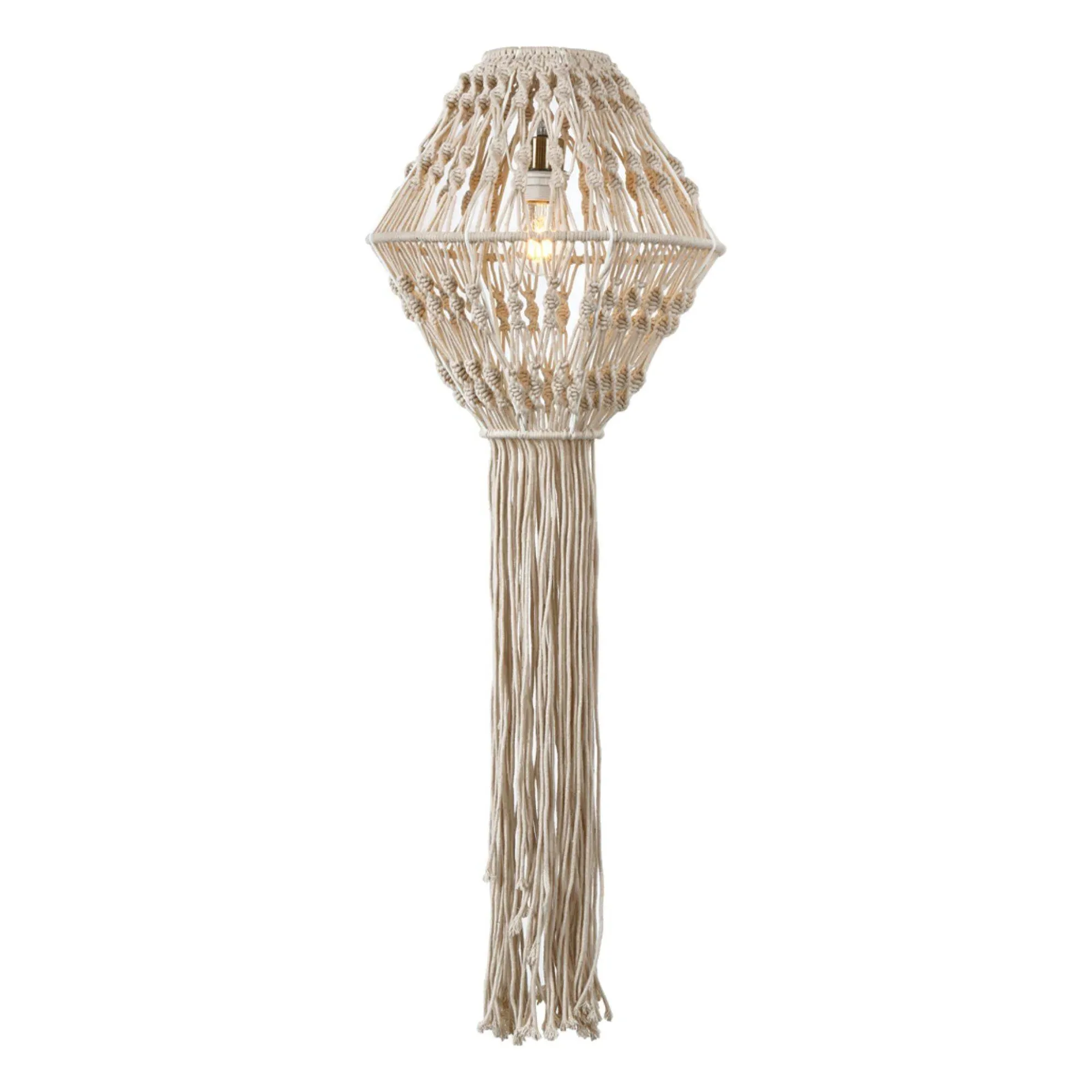 Kaleb Macrame Pendant Light Shade - Cream, Cotton product