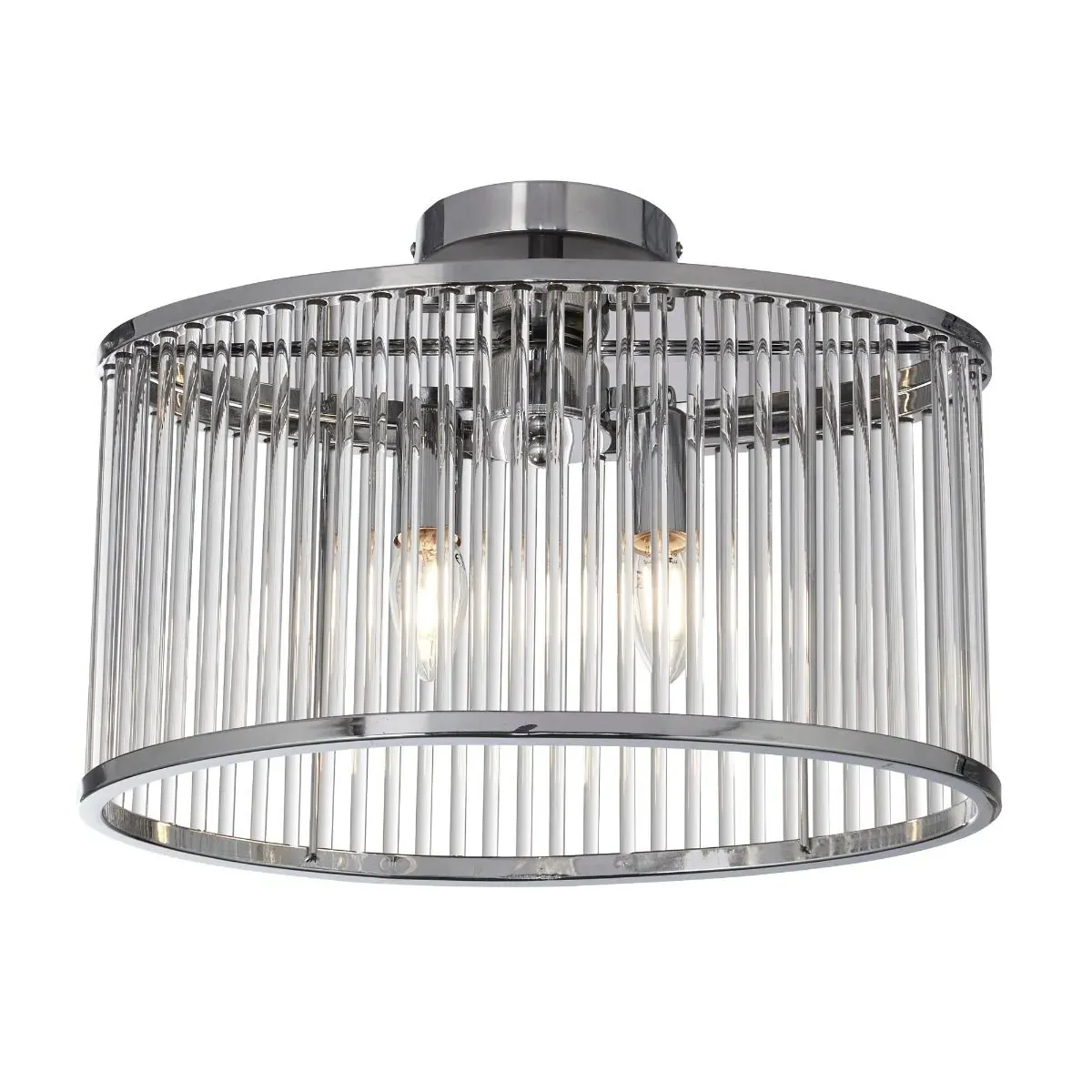 Karena 2-Light Semi Flush Ceiling Light - Polished Chrome, Glass product