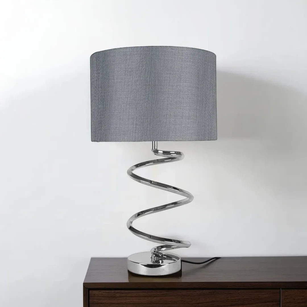 Kasi Table Lamp - Polished Chrome, Linen product
