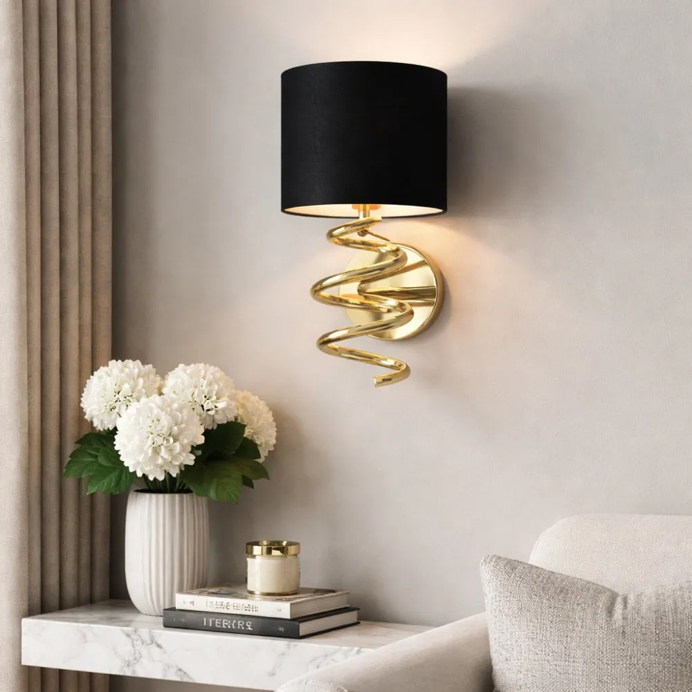 Kasi Wall Light - Polished Brass, Black product