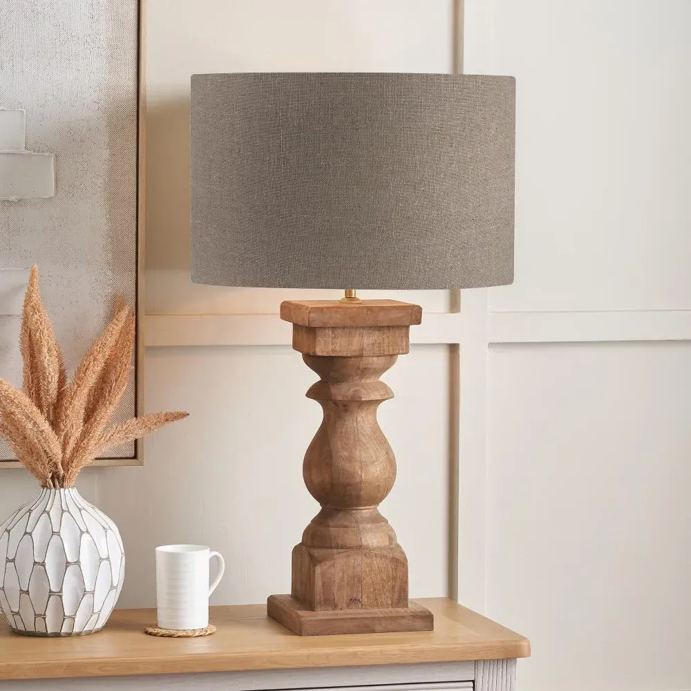 Kavya Table Lamp - Antique Brown, Wood product