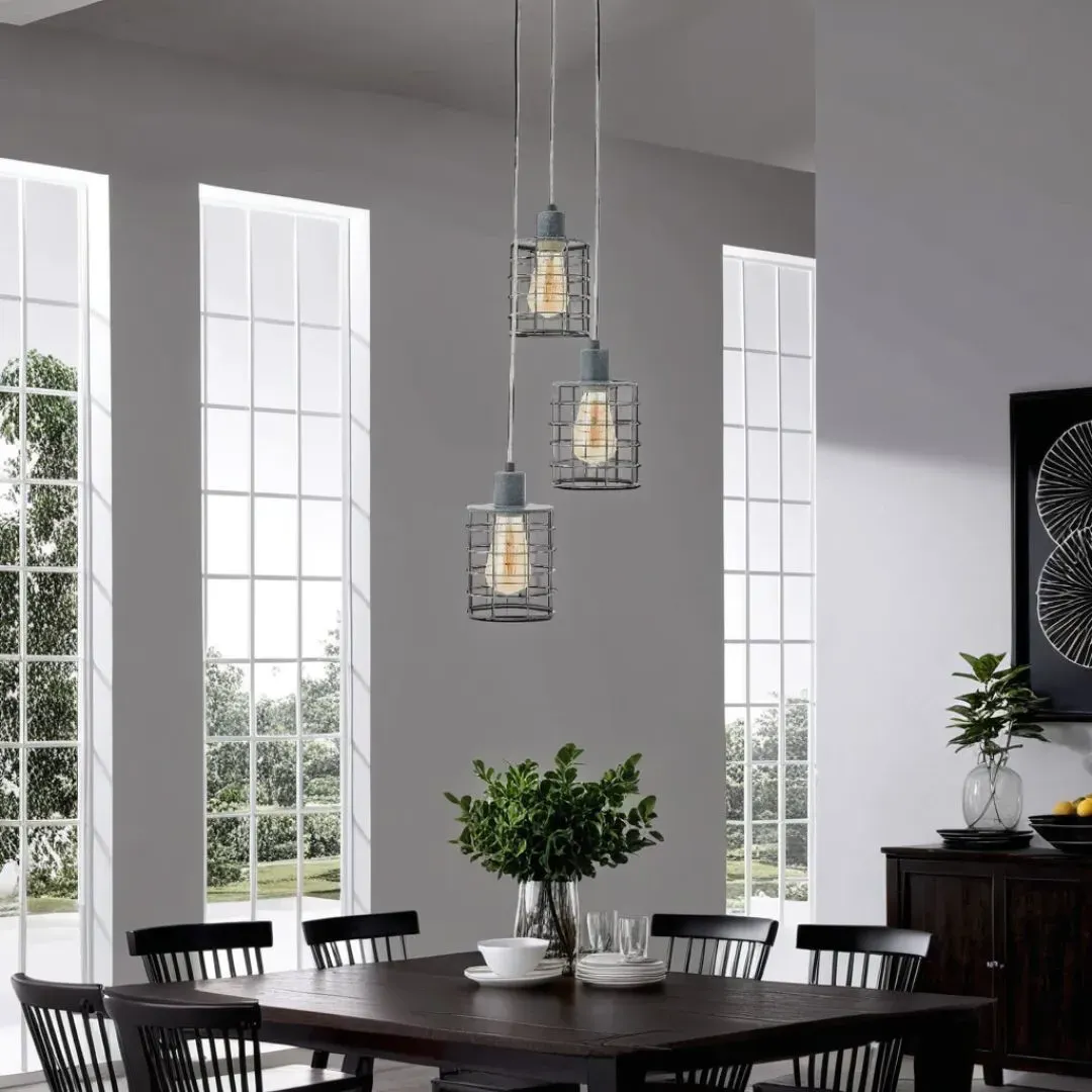 Keaton 3-Light Cage Pendant - Concrete Effect product