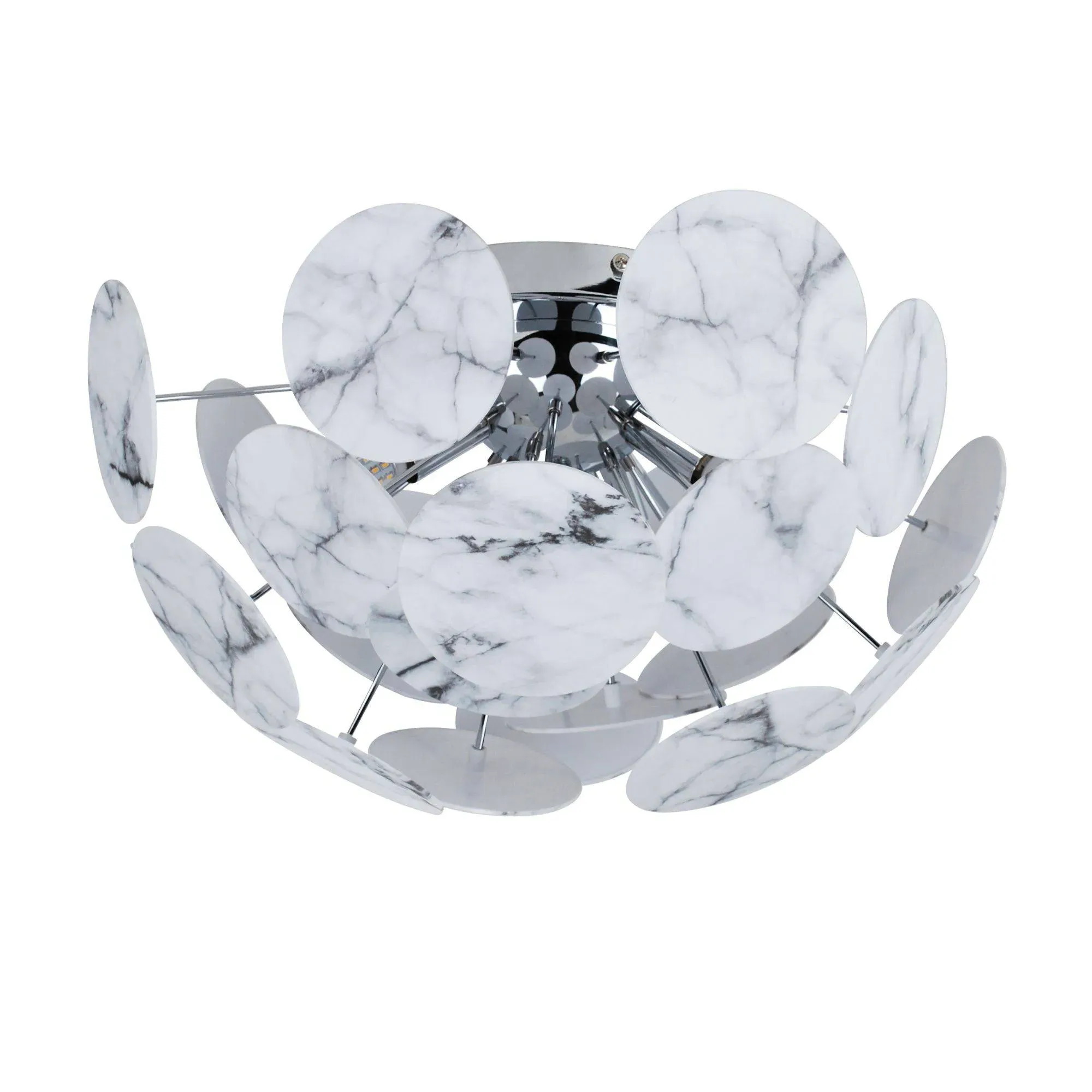 Keegan 3-Light Semi Flush Ceiling Light - White Marble product
