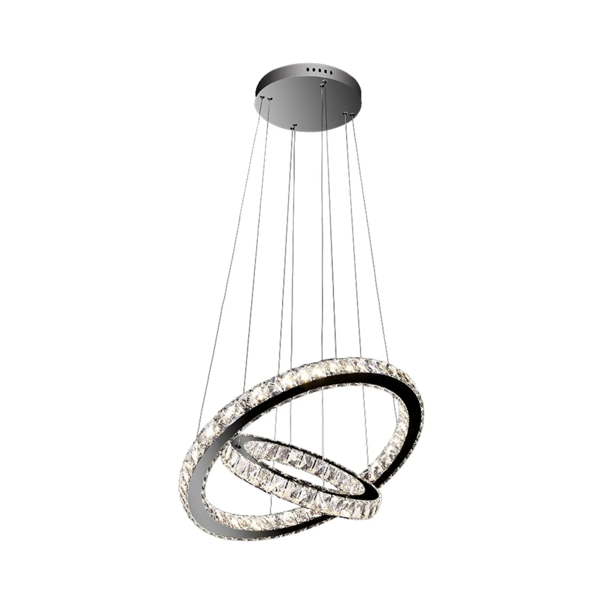 Kendra 2-Ring Pendant Ceiling Light Colour Changing - Polished Chrome, Crystal product