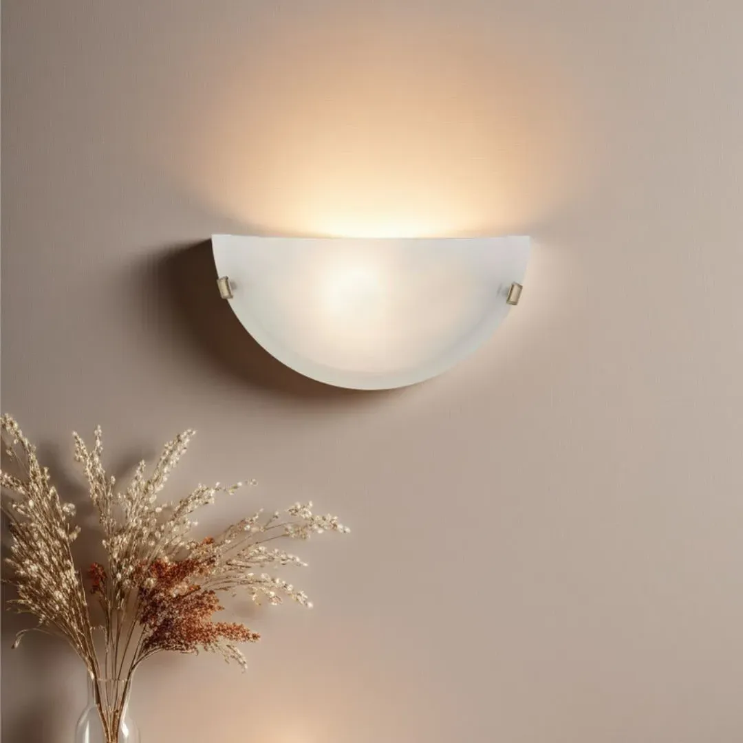 Kent Wall Bracket Uplighter - Antique Brass, Frosted Glass product