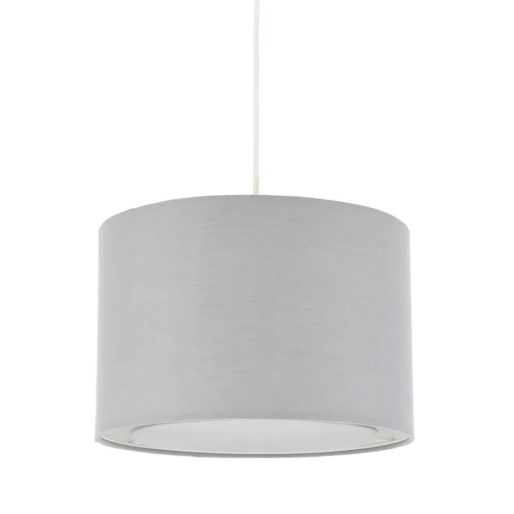 Kentaro Small Drum Pendant Light Shade - Dove Grey, Cotton product