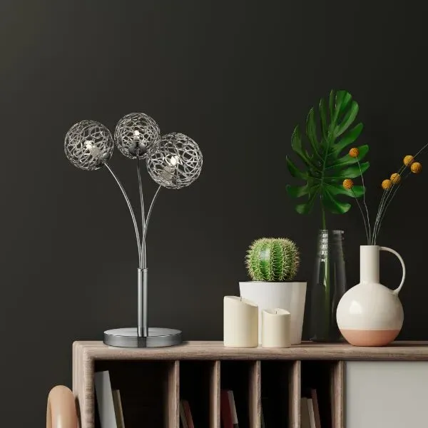 Kesha 3-Light Table Lamp - Chrome product