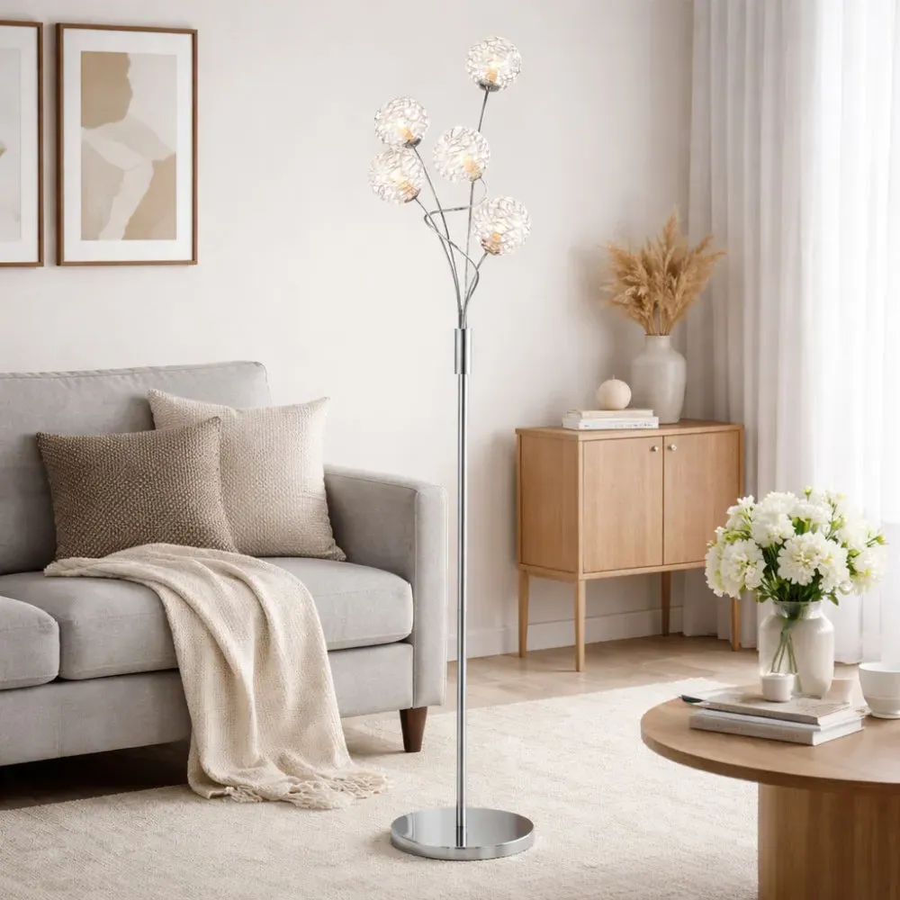 Kesha 5-Light Floor Lamp - Chrome product