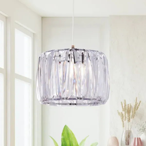 Kiara Drum Pendant Shade Easy-Fit - Clear, Acrylic product
