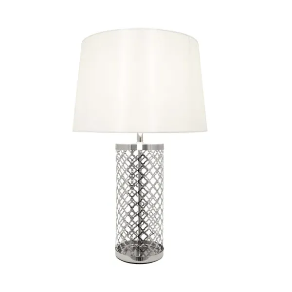 Kier Table Lamp - Chrome, Faux Silk product