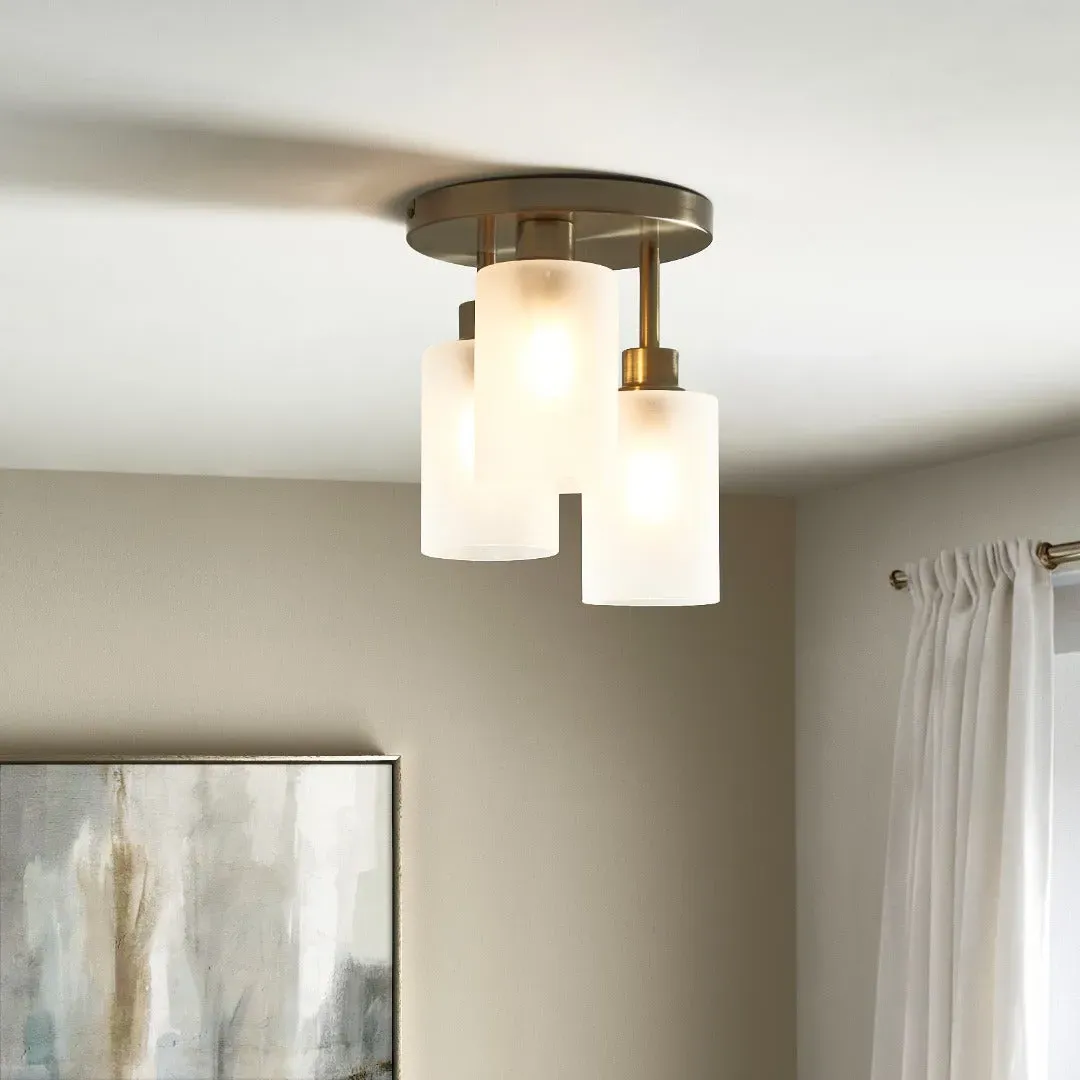 Kingsholm 3-Light Semi-Flush Ceiling Light - Antique Brass product