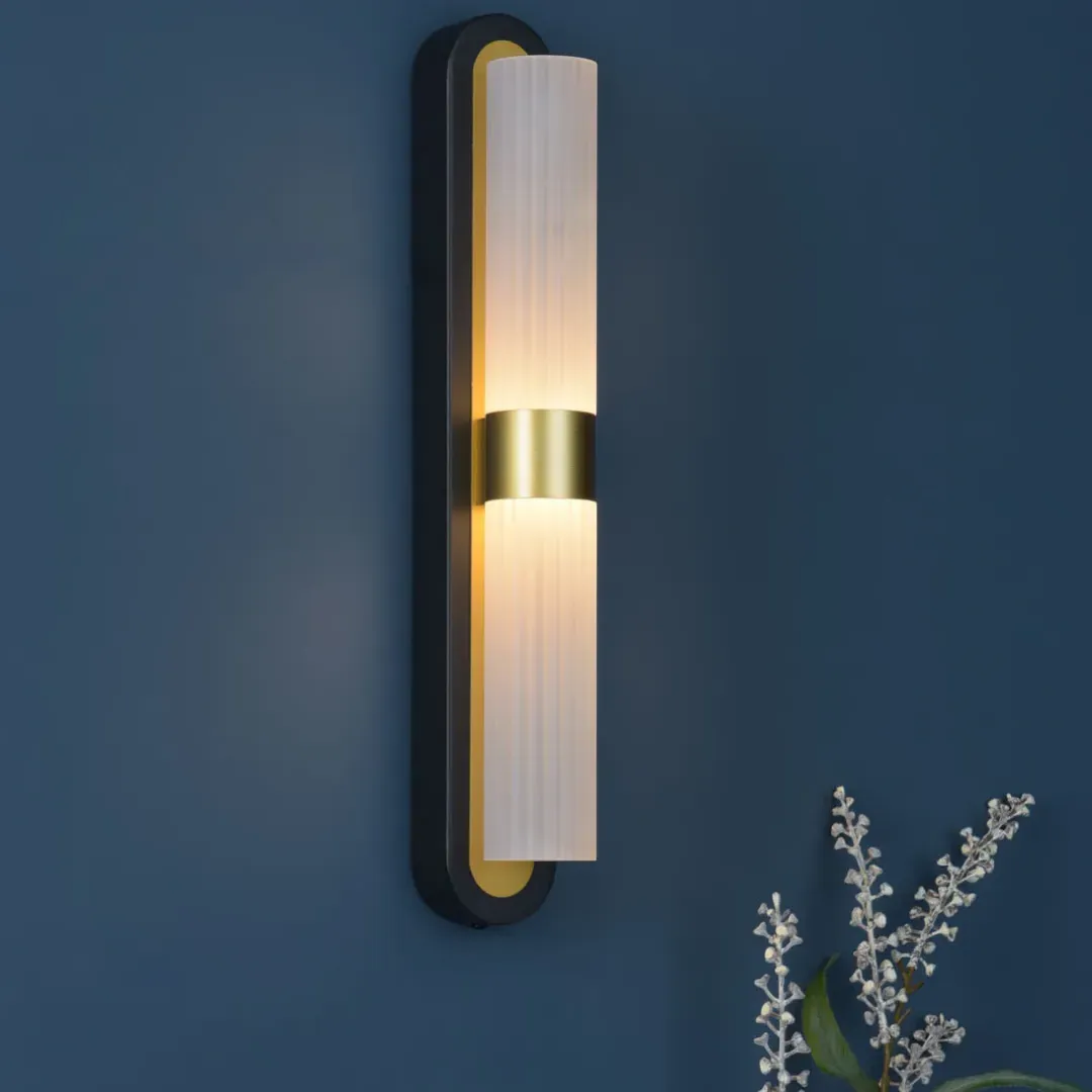 Kira 2-Light Wall Light - Black, Brass product