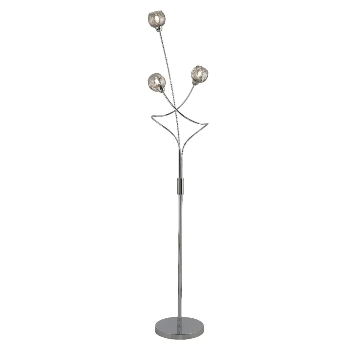 Kitty 3-Light Floor Lamp - Polished Chrome, Smoked Glass product