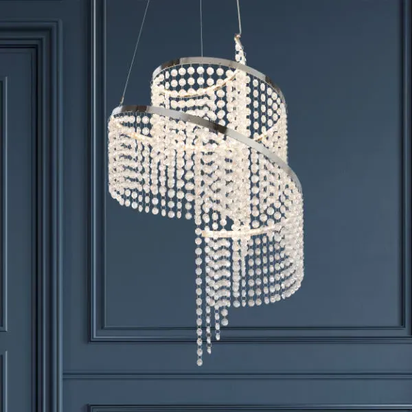 Klio Silver Chain LED Ceiling Pendant - Polished Chrome product