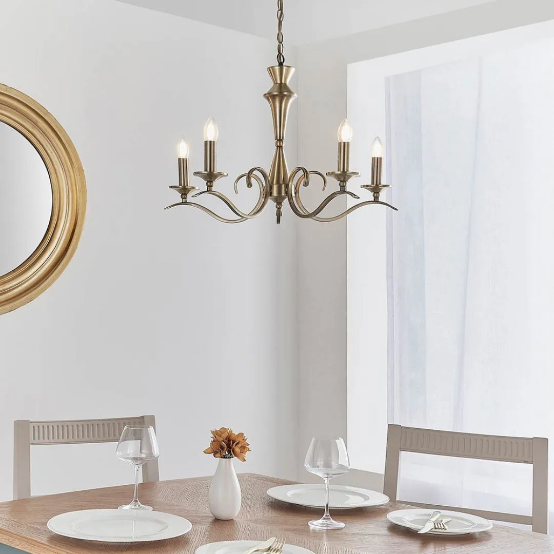 Kora 5-Light Chandelier Ceiling Light - Antique Brass product
