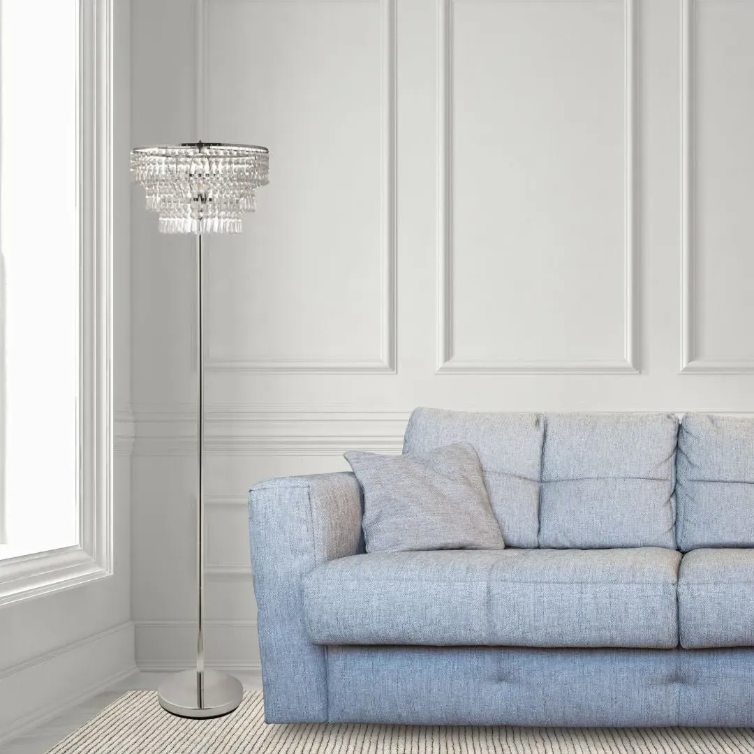 Kostner Floor Lamp - Chrome, Glass Crystal product
