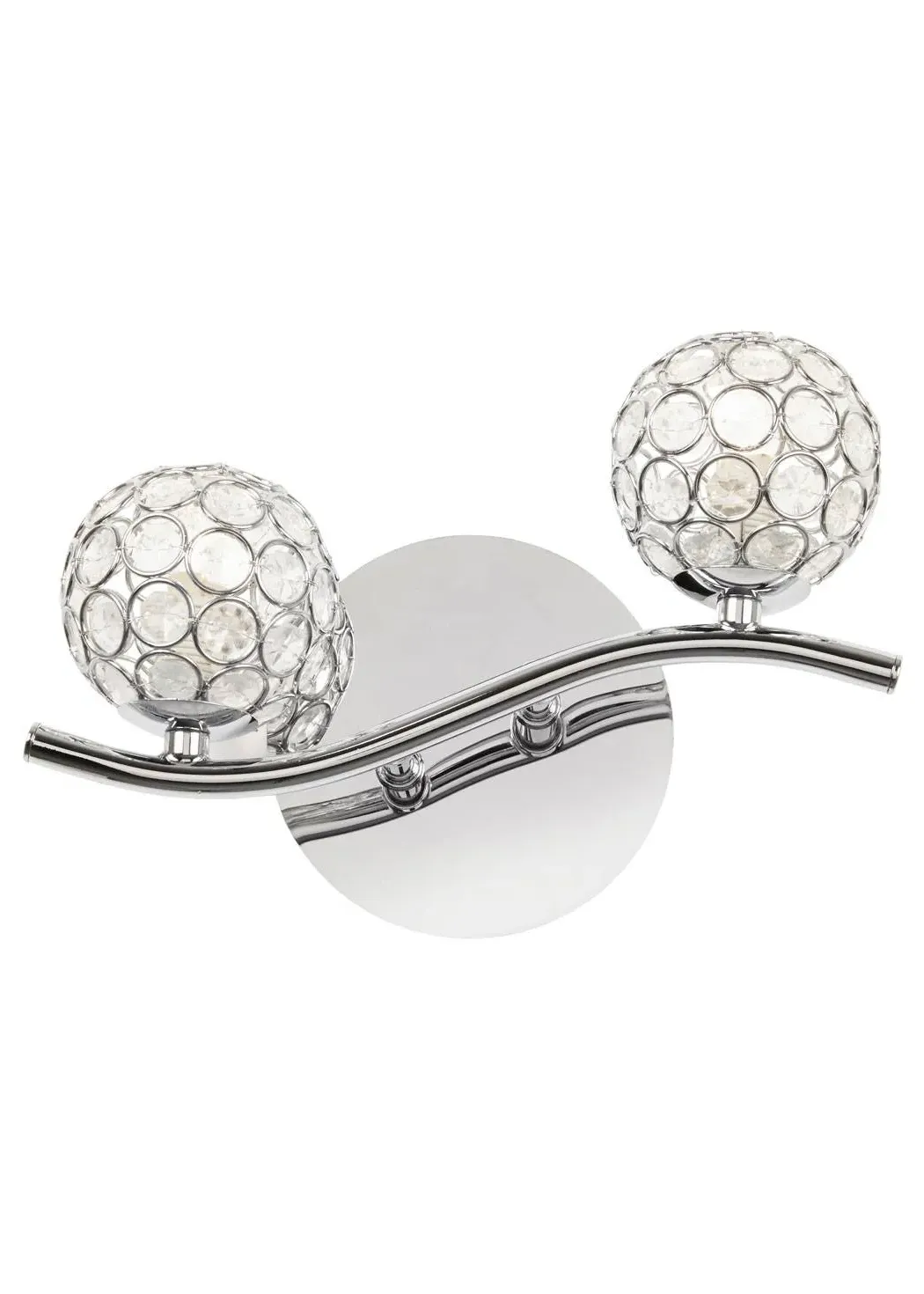 Kumar 2-Light Wall Light - Chrome, Crystal product