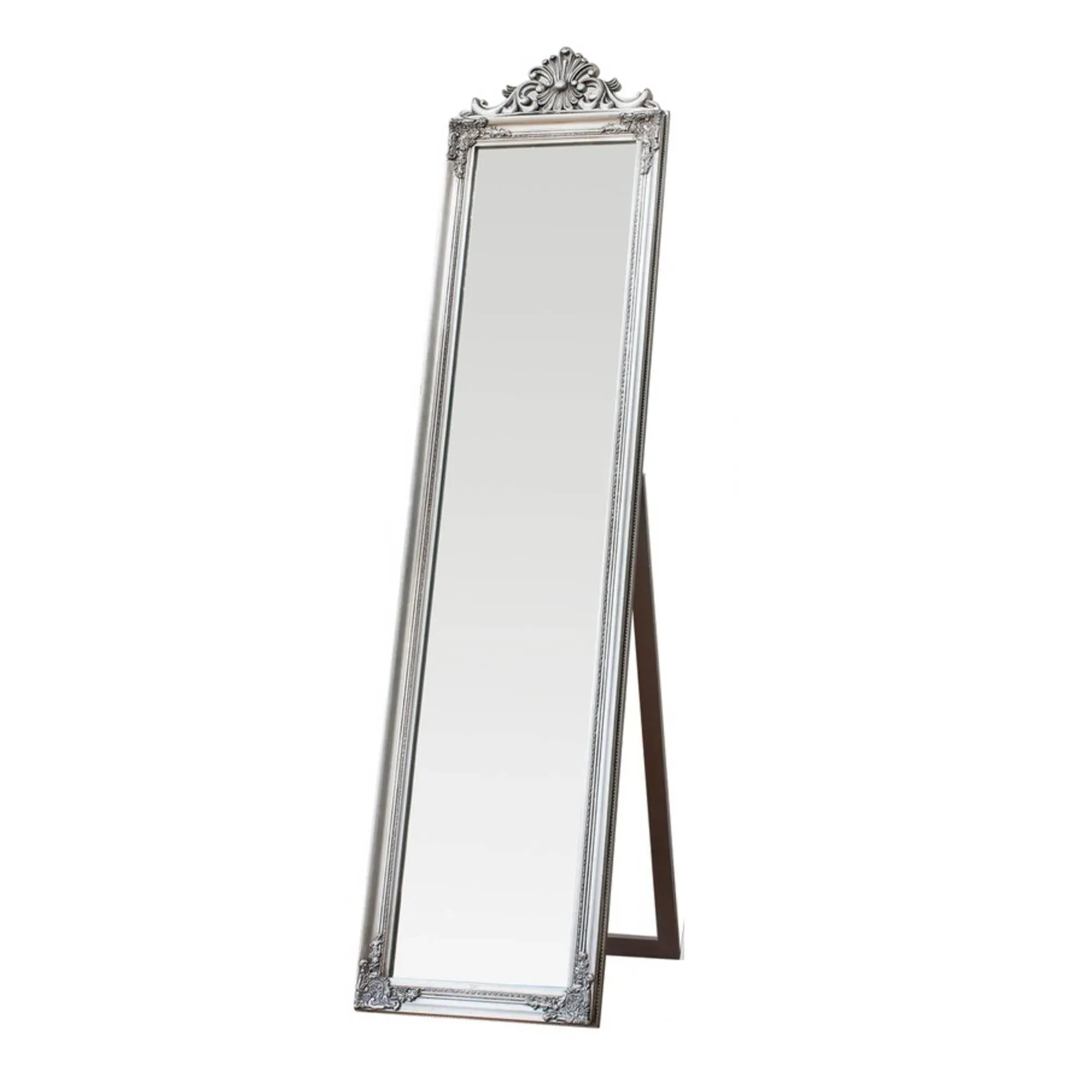 Lambeth Cheval Mirror with Decorative Crest - Silver product