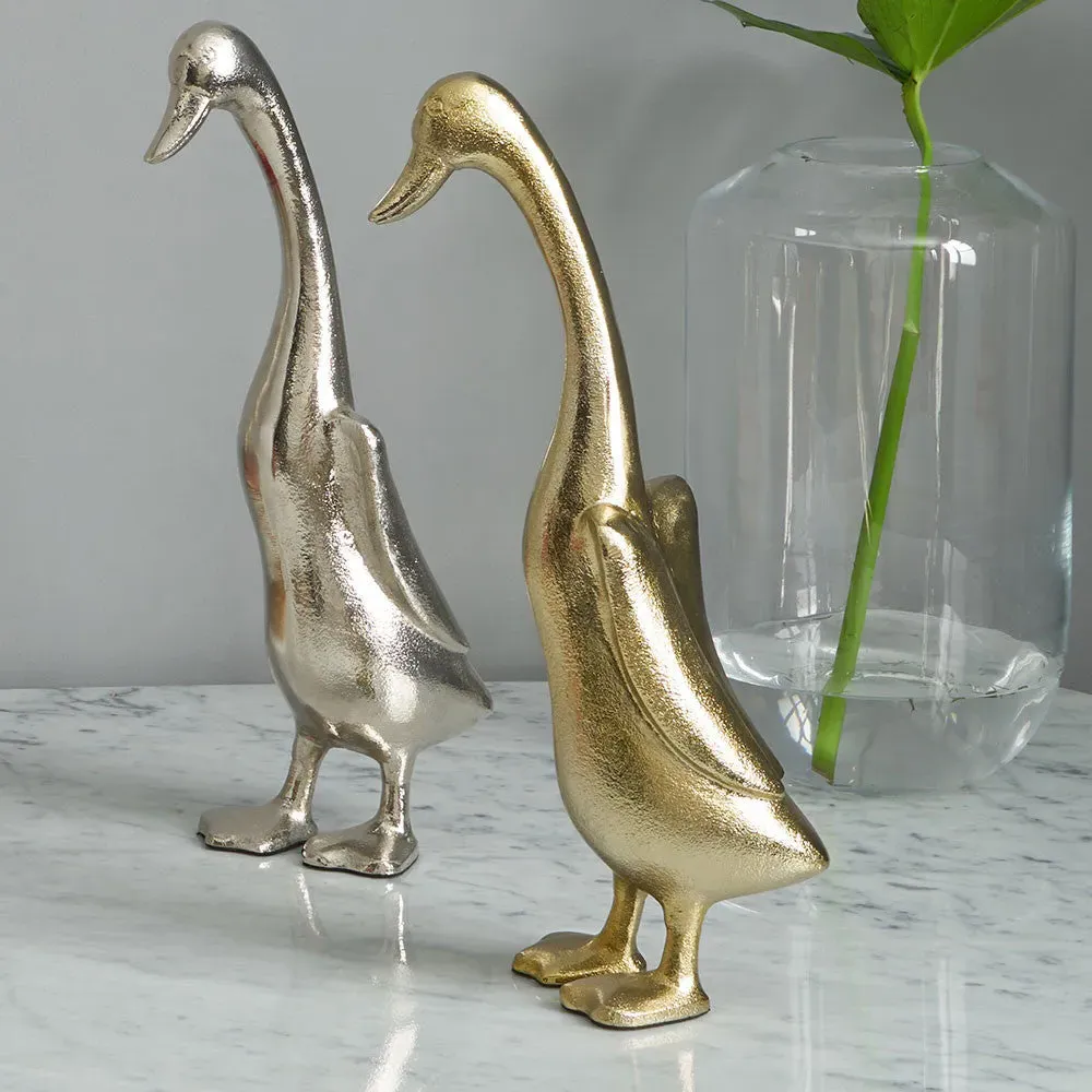 Large Metal Duck Statue - Gold product