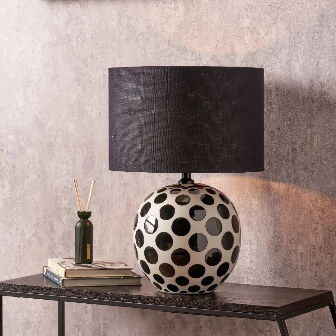 Larisa Sphere Table Lamp - Black, White, Ceramic product