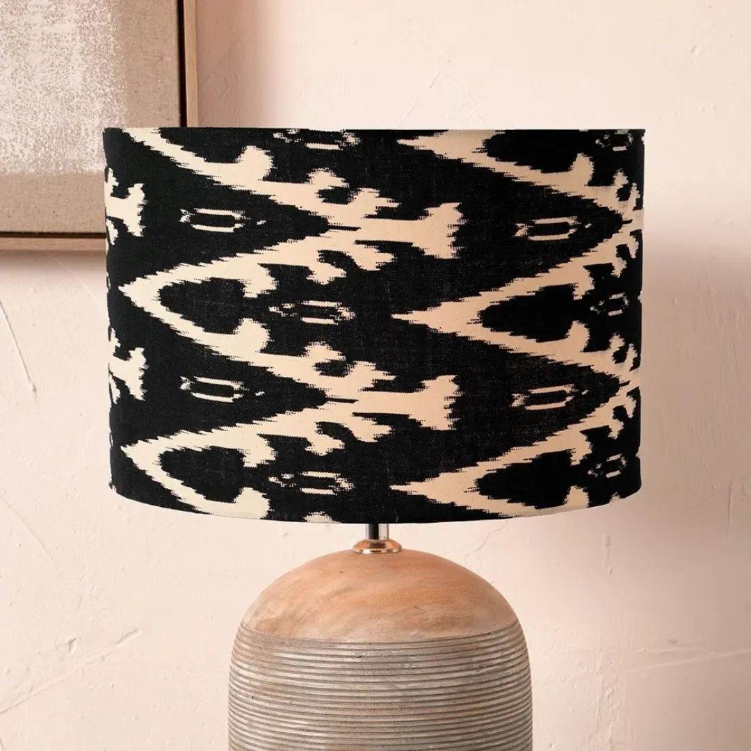 Lars 30cm Drum Lamp Shade - Black, Cotton product