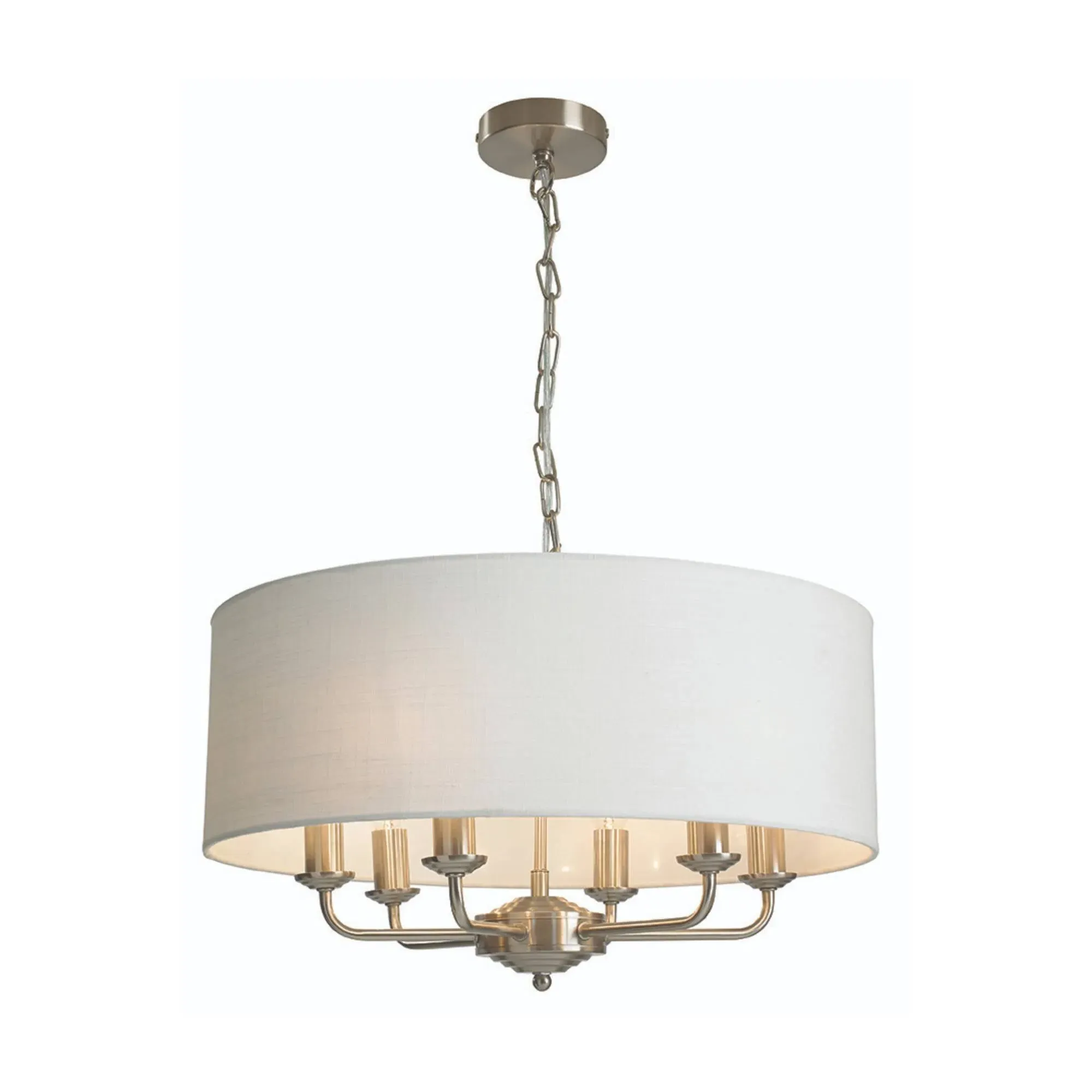 Laurence 6-Light Candelabra Ceiling Light - White, Satin Nickel product
