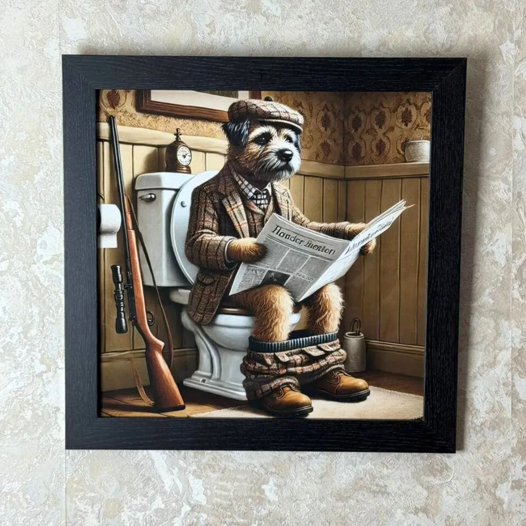 Lavatory Border Terrier Wall Art - Black Frame product