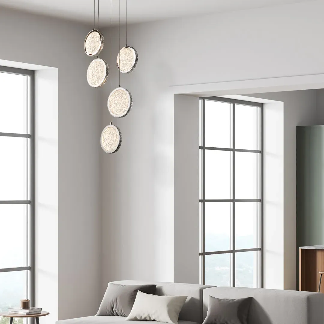 Lavina 5-Light Multidrop Pendant Ceiling Light - Chrome, Acrylic product