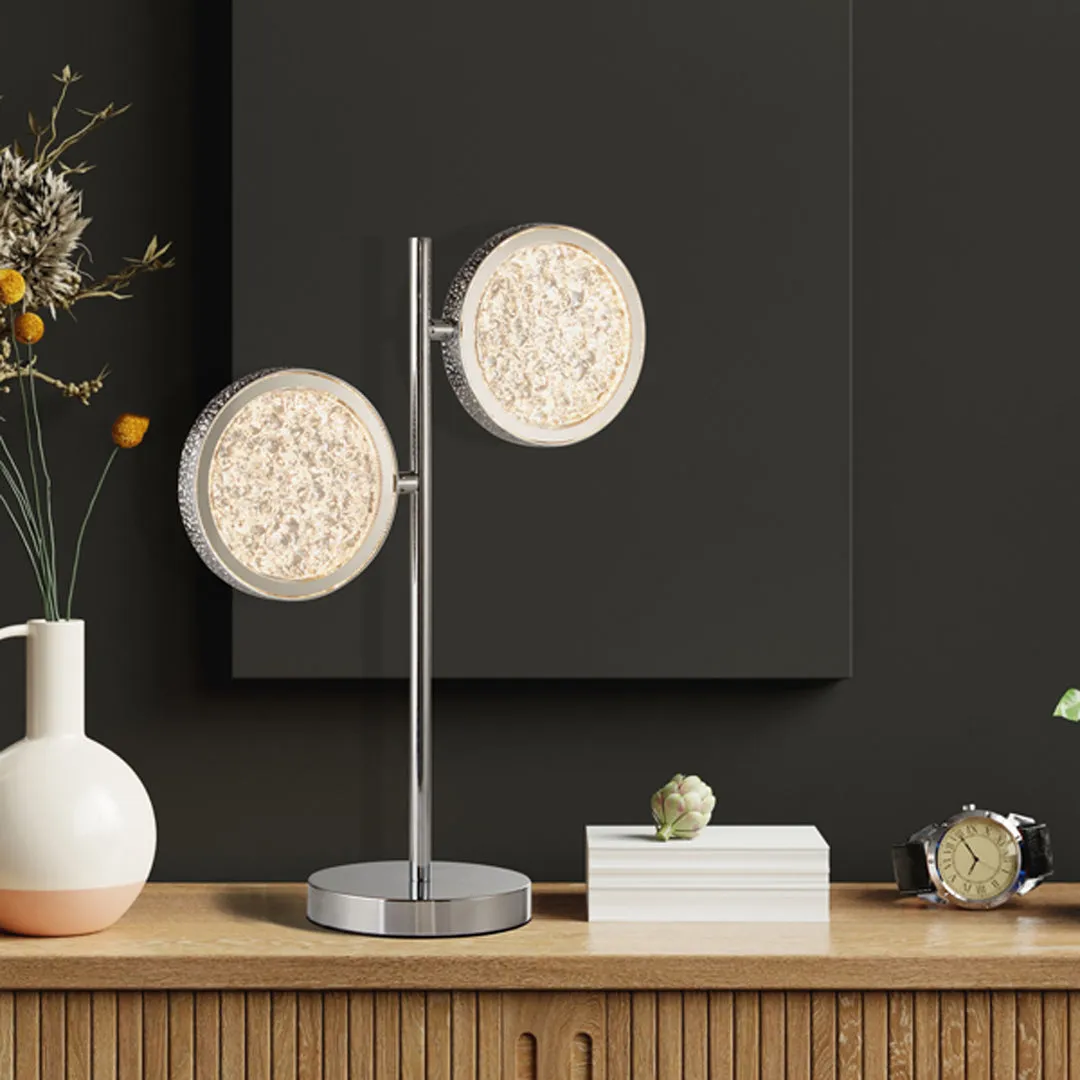 Lavinia 2-Light LED Table Lamp - Chrome, Acrylic product