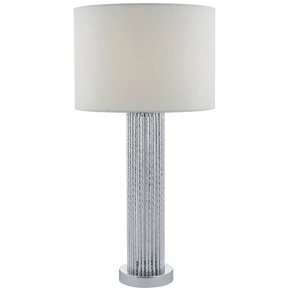Lazio Table Lamp with Twisted Base - Silver, Aluminium product