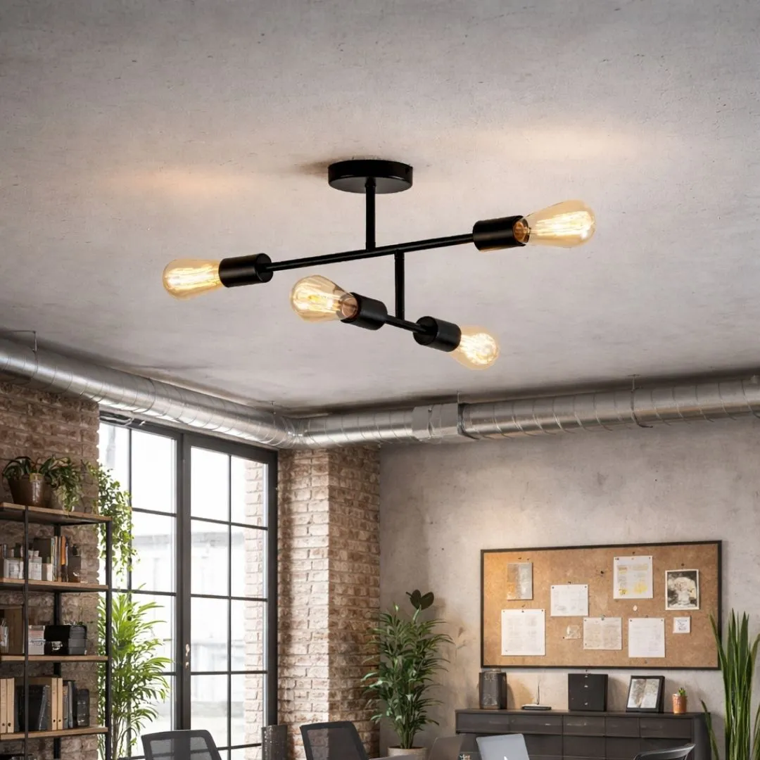 Leni 4-Light Semi-Flush Ceiling Light - Black product