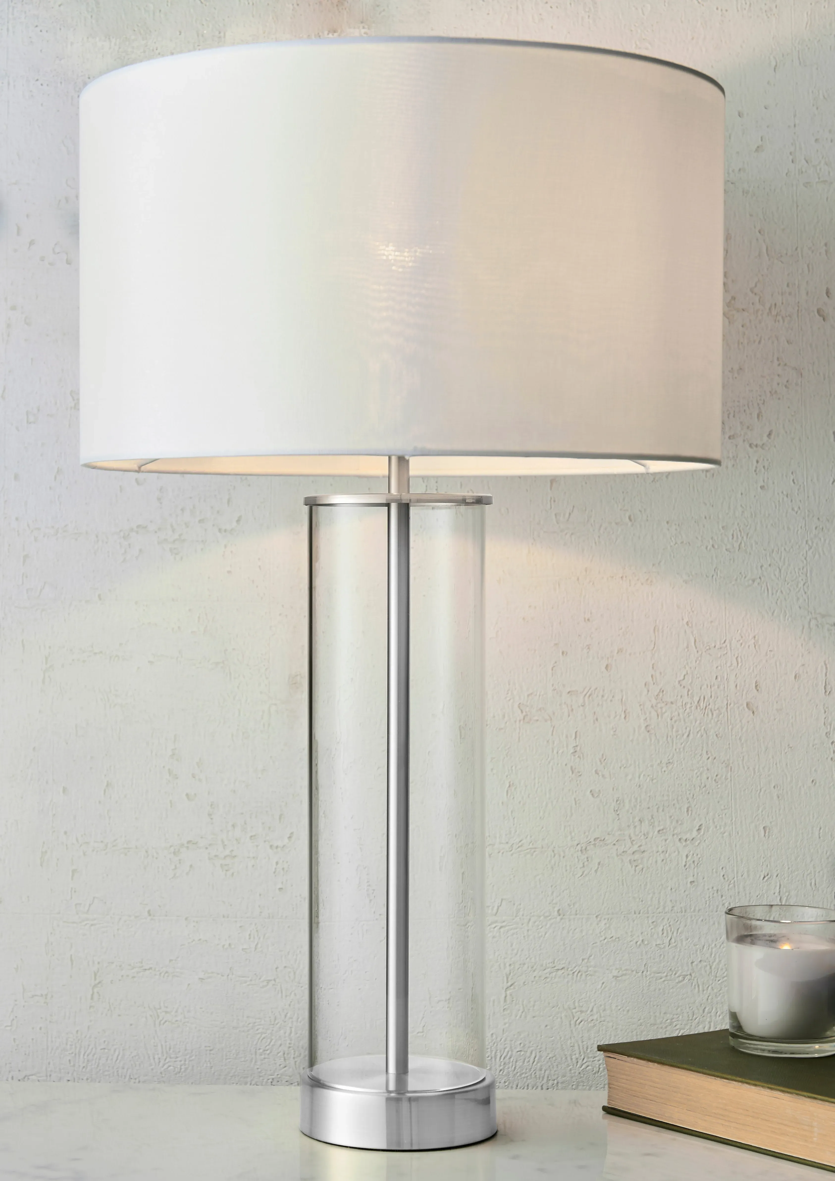 Lessina Touch Table Lamp - Nickel, Glass product