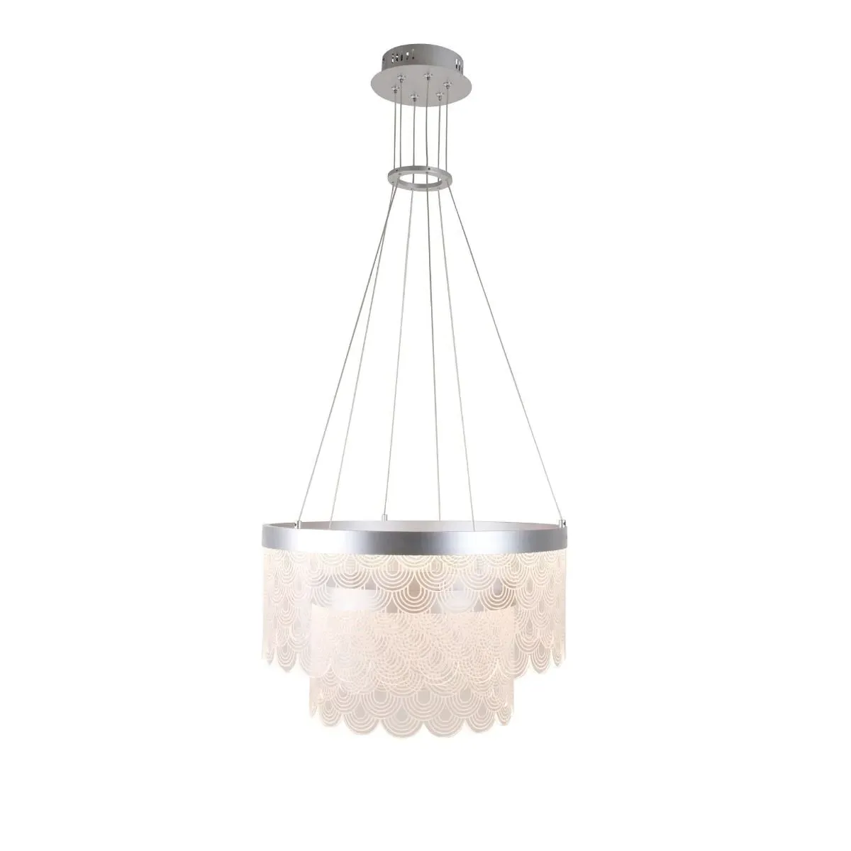 Letizia 2-Tier Scallop LED Pendant Ceiling Light - Silver, Acrylic product