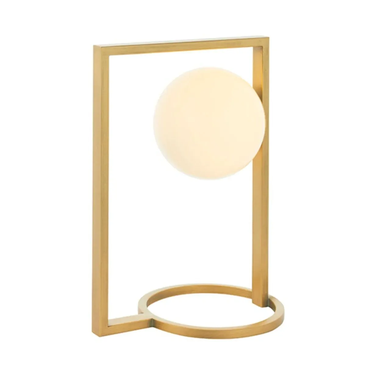 Leyre Square Table Lamp - Brushed Gold, Opal Glass product