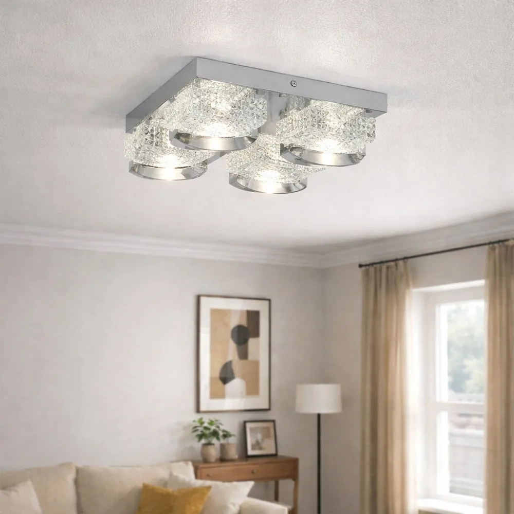 Liana Square LED Flush Ceiling Light - Polished Chrome product