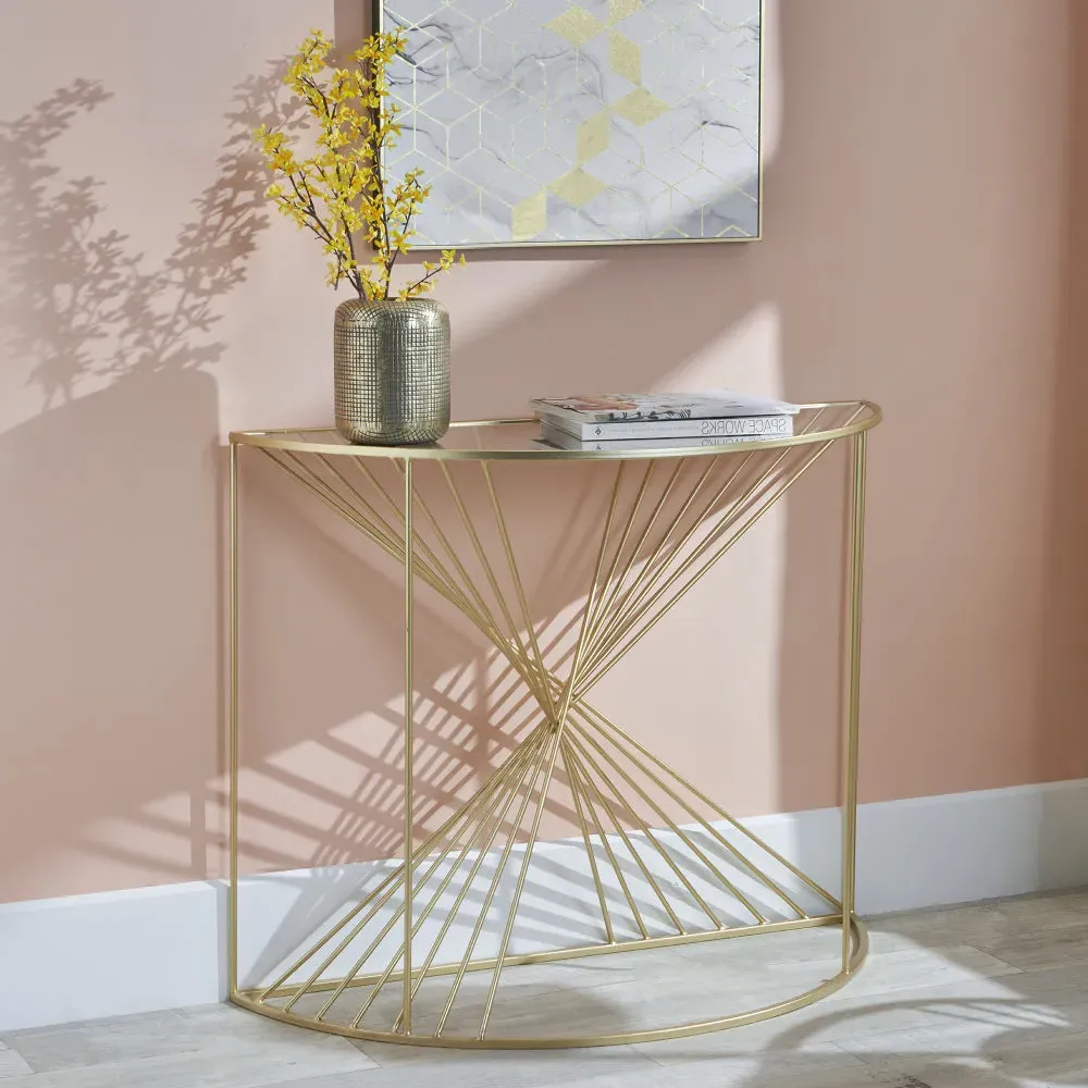 Liberty Glass Console Table - Gold product