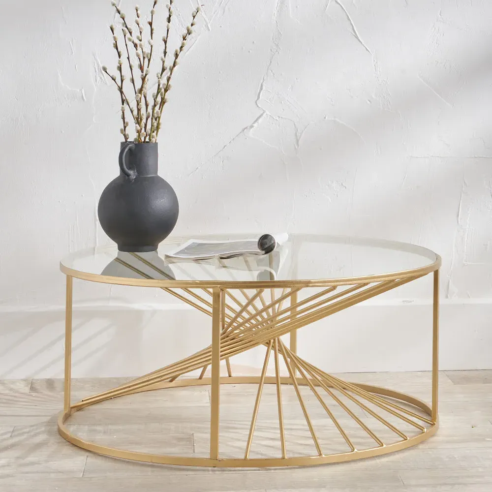 Liberty Round Coffee Table - Gold, Glass product