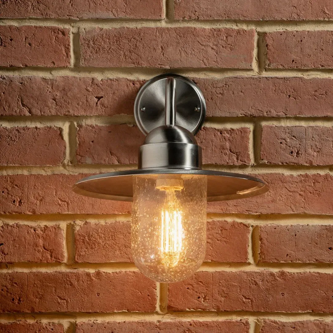 Lilium Fisherman Style Outdoor Wall Light - Silver, Stainless Steel product