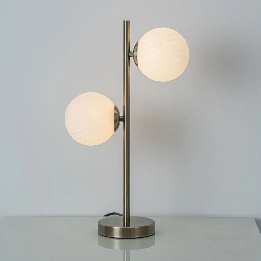 Lior 2-Light Table Lamp - Antique Brass, Glass product
