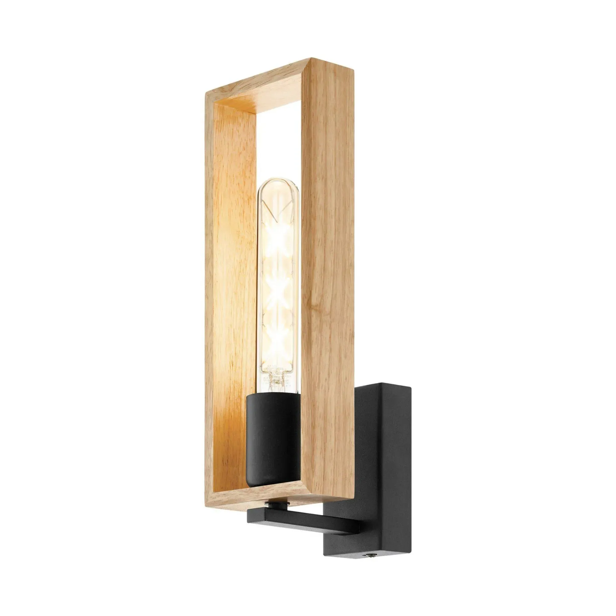 Littleton Wall Light - Black, Wood product