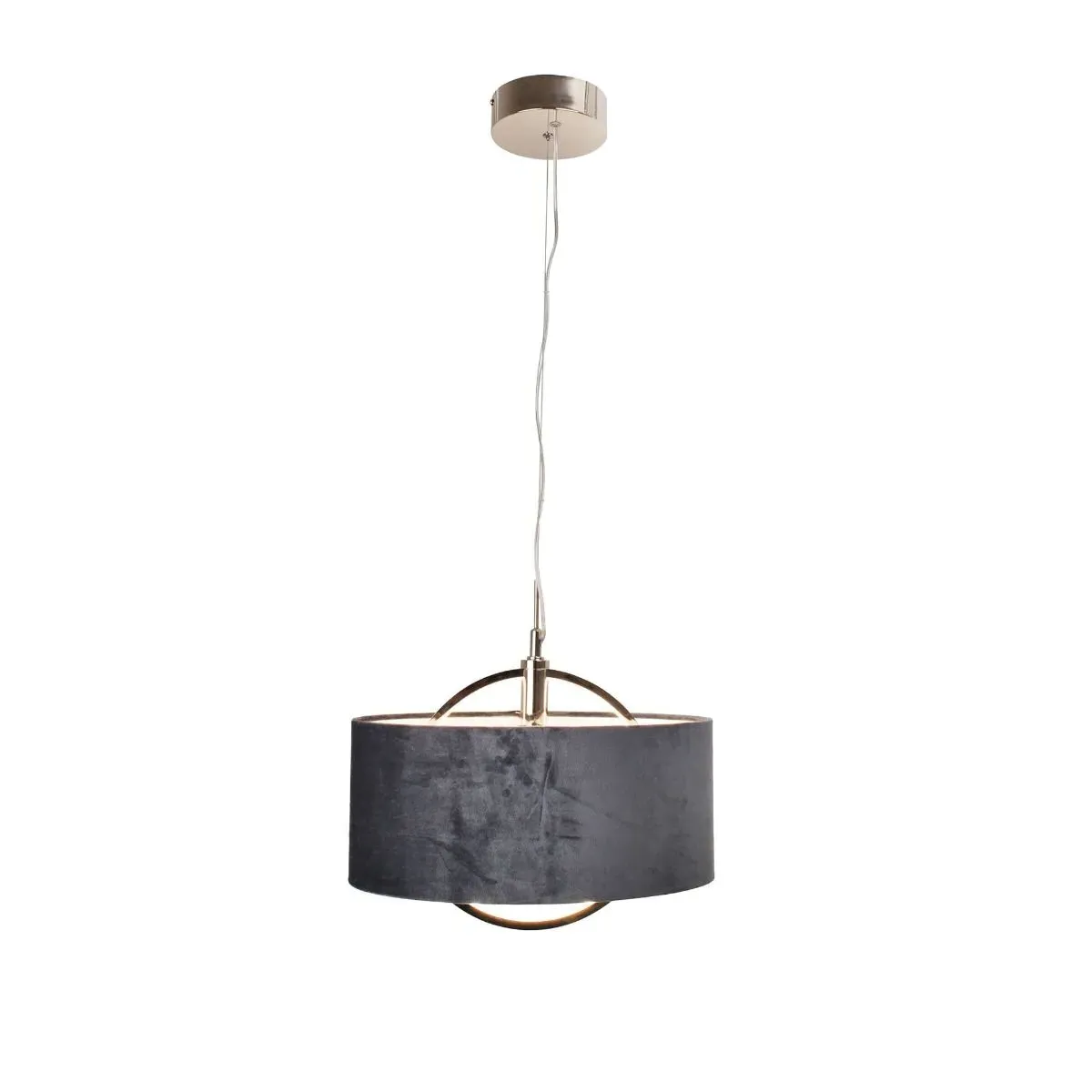 Lodato LED Oval Pendant Ceiling Light - Grey, Polished Nickel product
