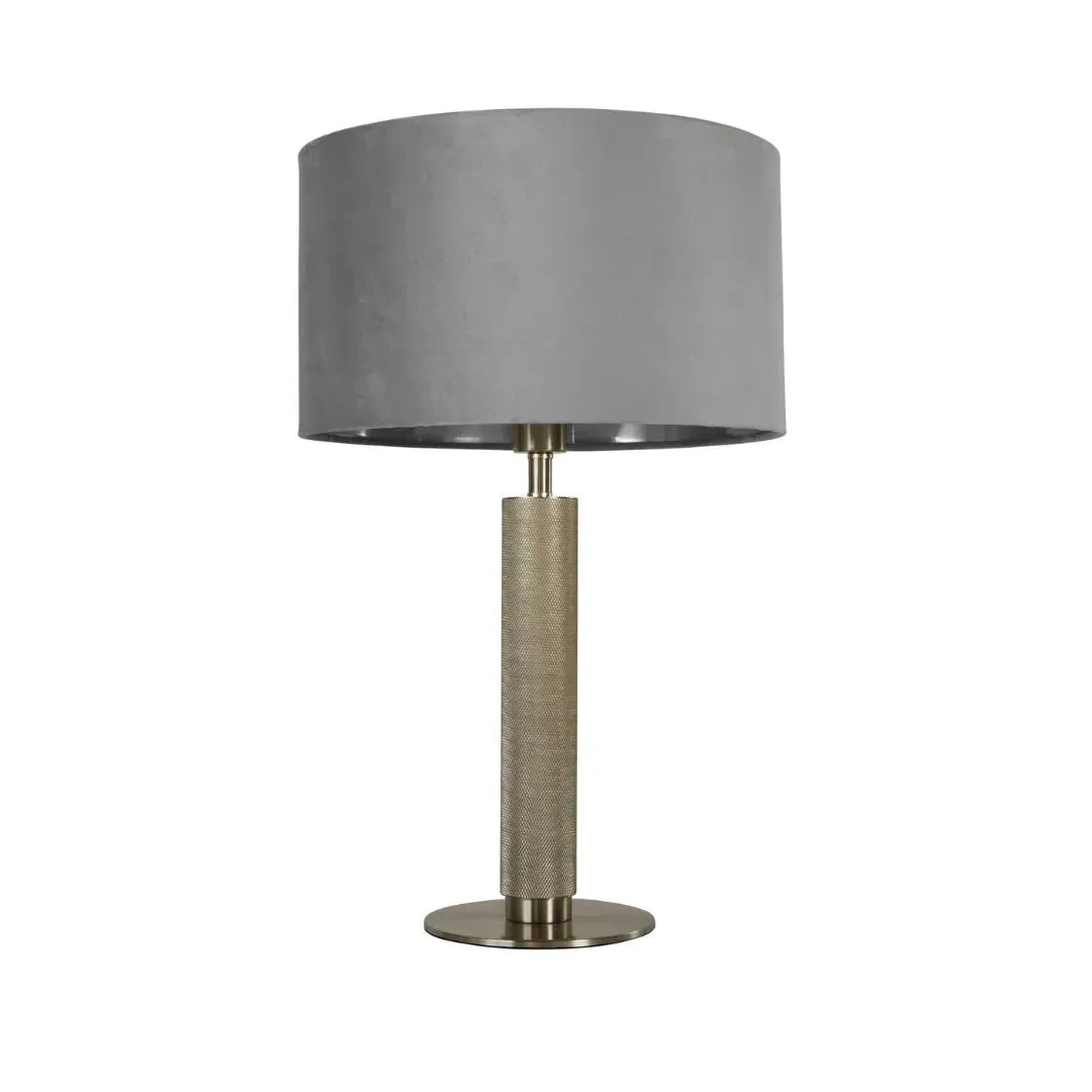 London Knurled Table Lamp - Grey, Satin Silver product