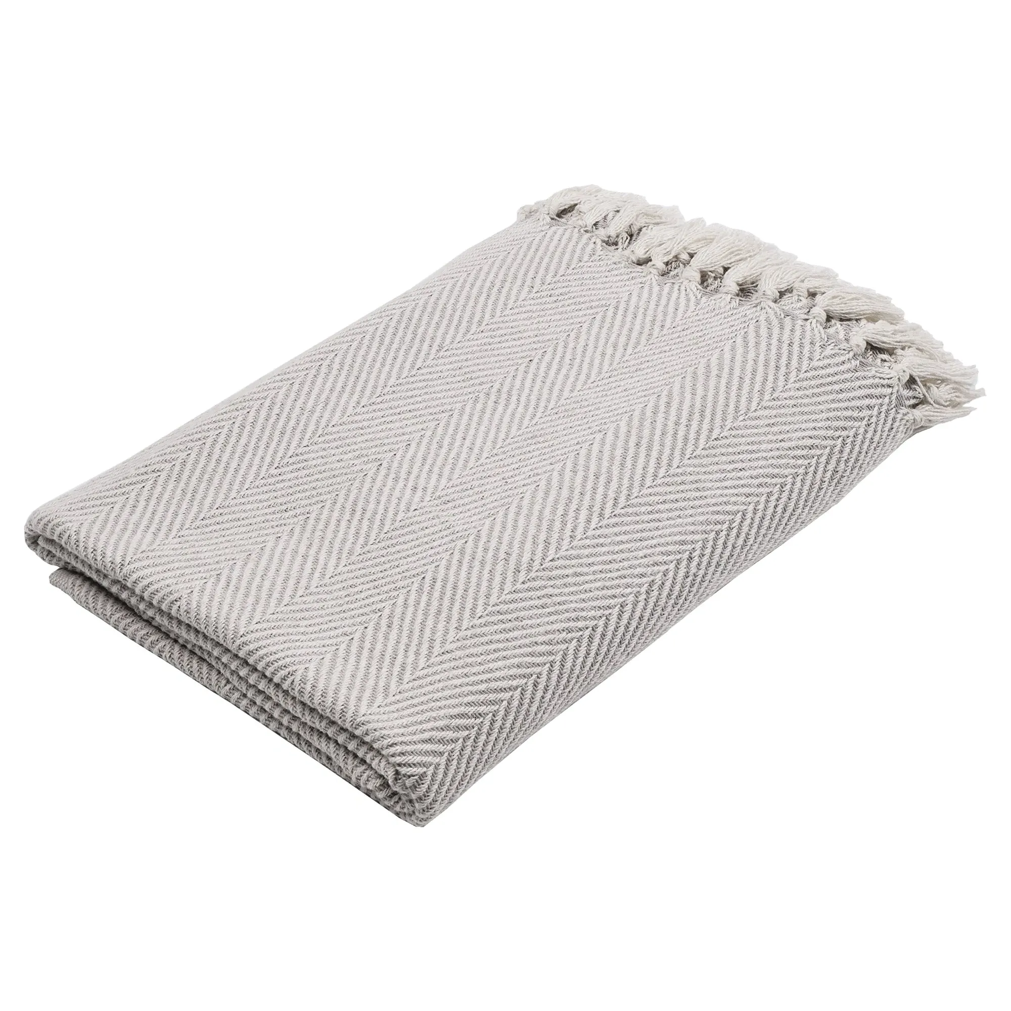 Longlac Herringbone Blanket - Beige, Cotton product
