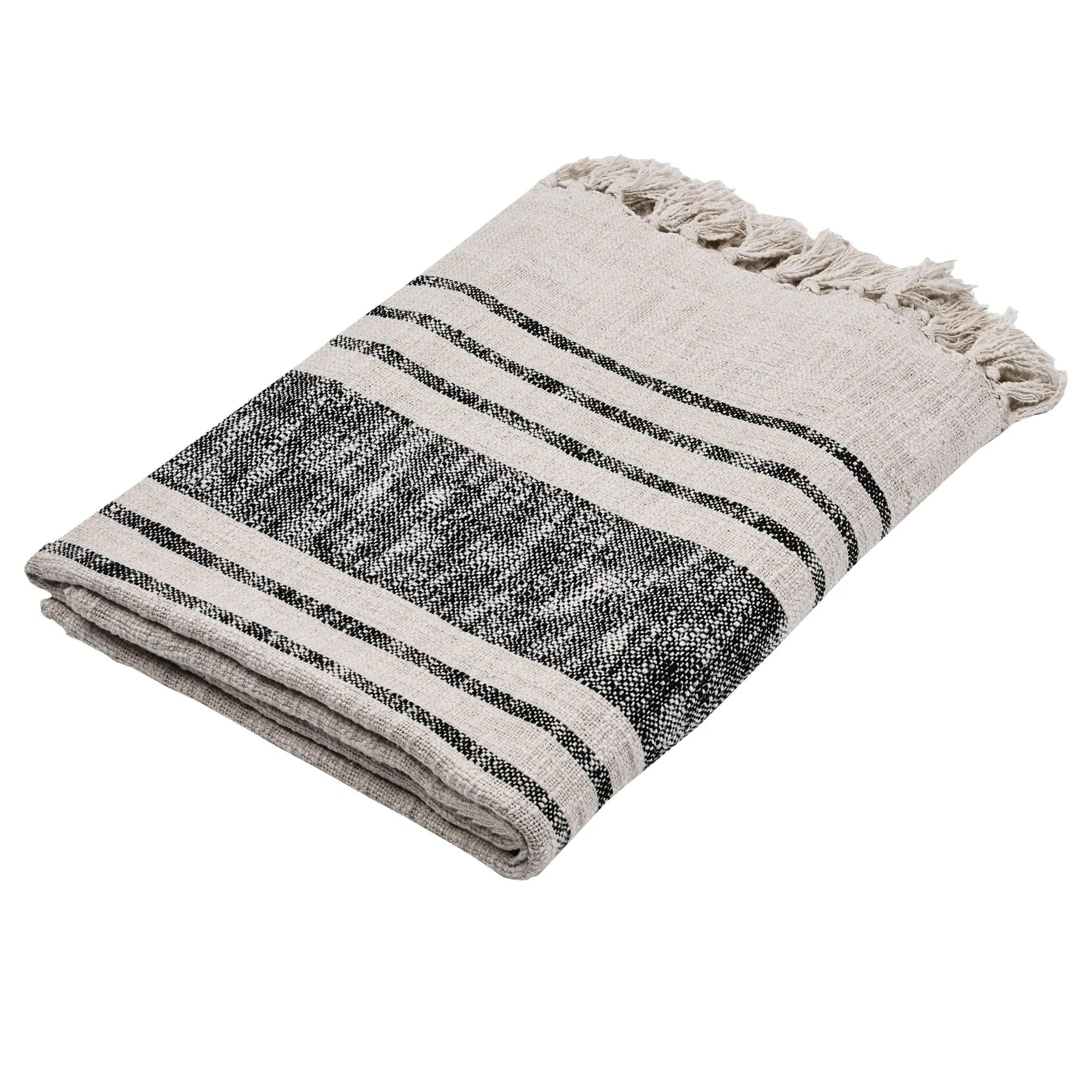 Longlac Striped Blanket - Natural White, Cotton product