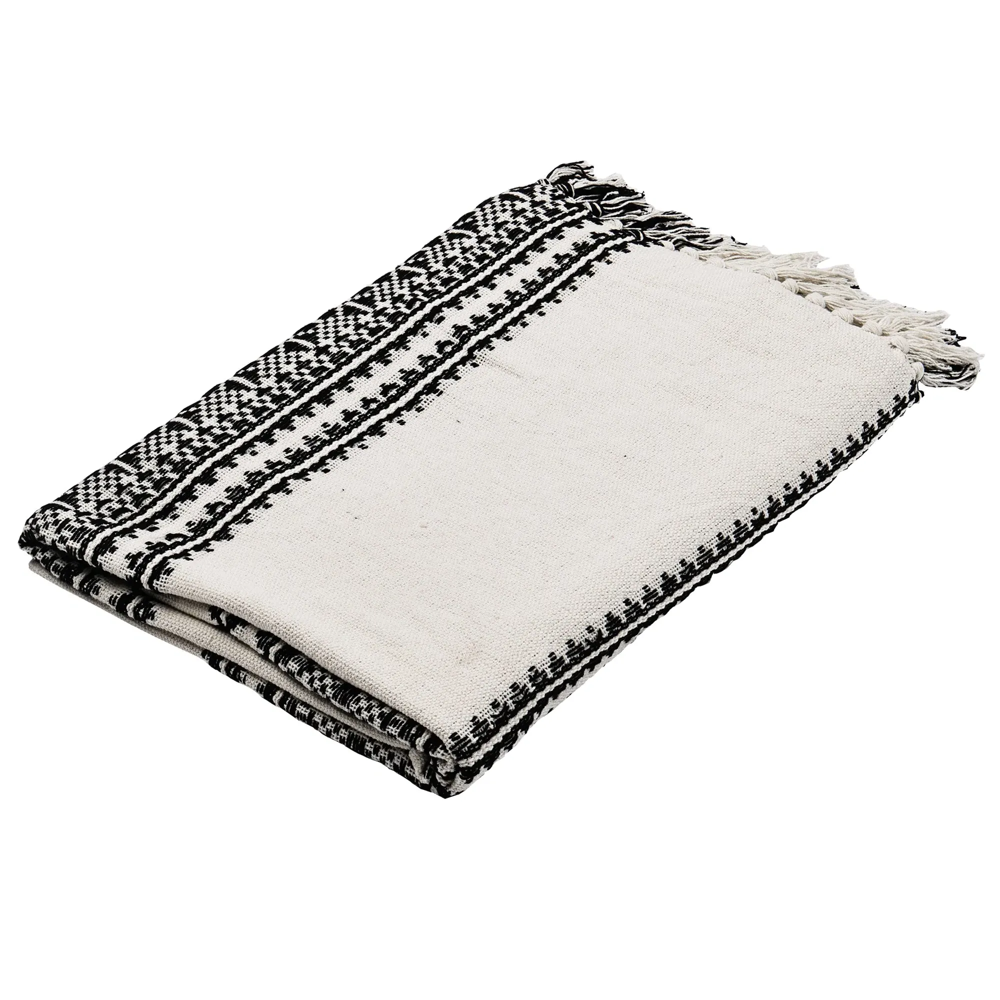 Longlac Striped Throw - Natural White, Cotton product