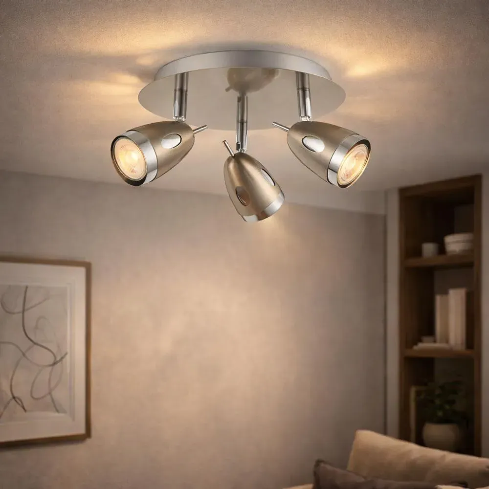 Lottie 3-Light Ceiling Spotlight Plate - Satin Nickel product