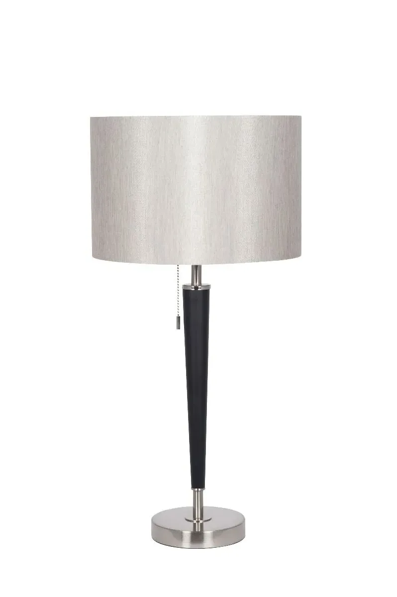 Lowrly Pull Cord Table Lamp - Brushed Silver, Black product