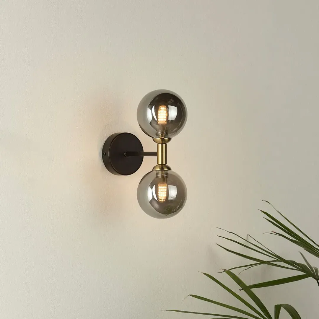 Loxley 2-Light Wall Light - Black, Gold product