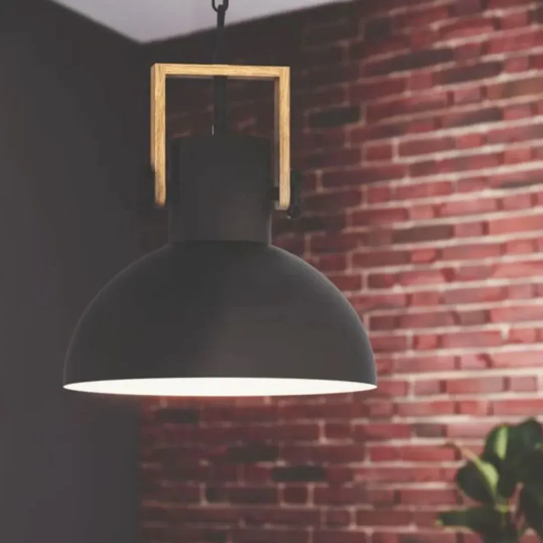 Lubenham Single Pendant Ceiling Light - Black, Steel product