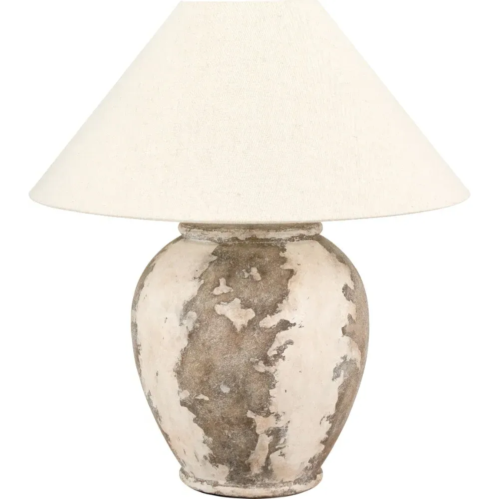 Lulia Antique Finish Stoneware Table Lamp - Cream, Grey product